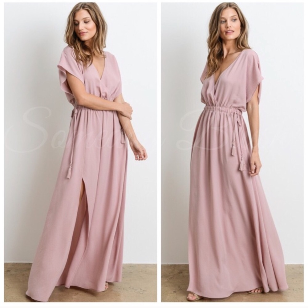 NWT Blush maxi dress with tassel waist🌸🌸 - Picture 6 of 7